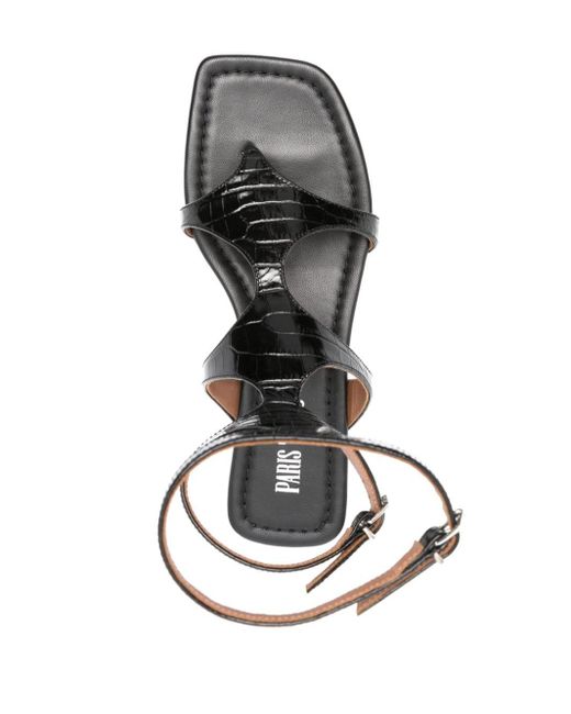 Paris Texas Black Leather Sandals