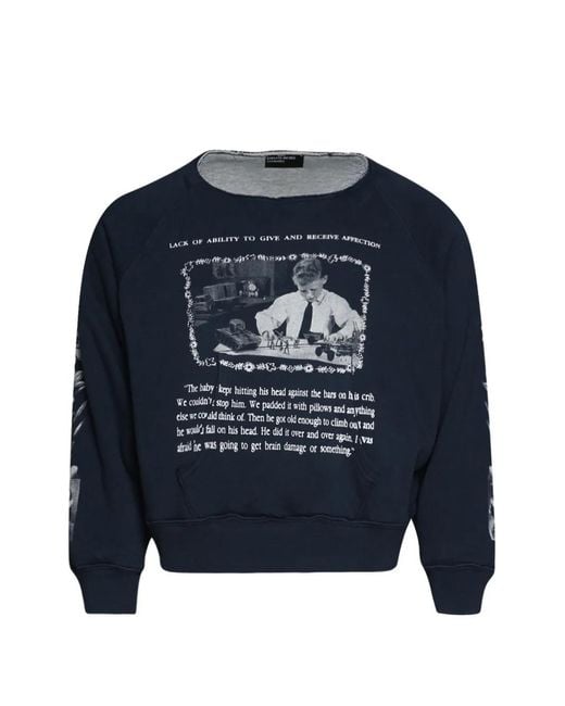 Enfants Riches Deprimes Blue Raglan-Sleeve Graphic-Print Sweater for men