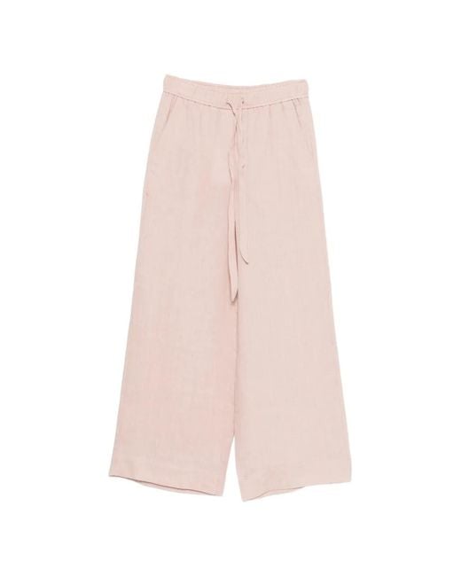 Marella Pink Drawstring-Fastening Palazzo Pants