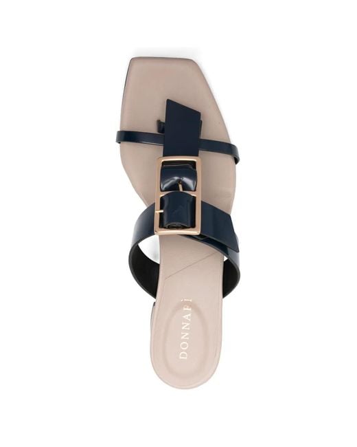 DONNARì Blue Sandales En Cuir À Boucles