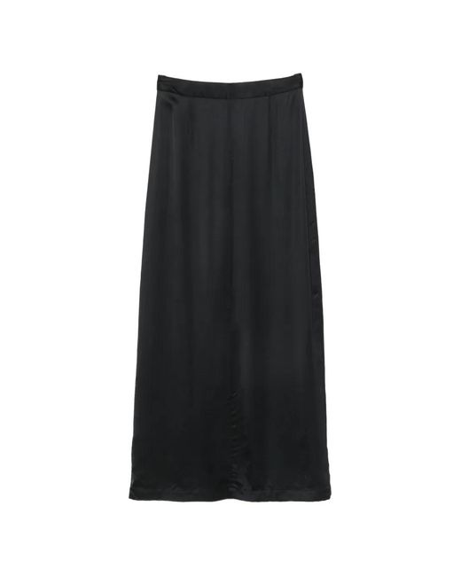 Lutz Huelle Black Column Zip-Up Maxi Skirt