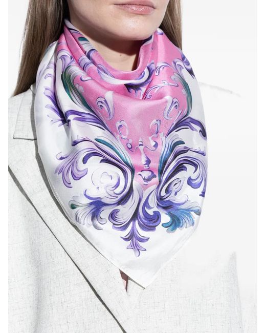 Versace Jeans Couture Pink Floral Scarf