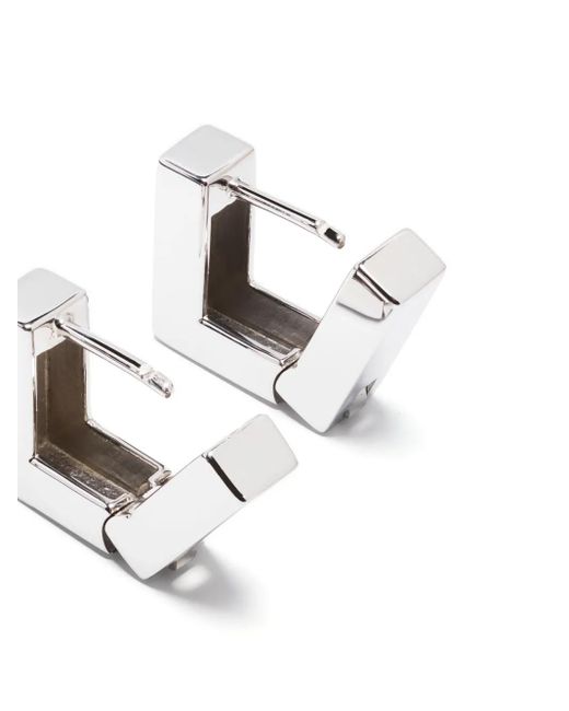 Tom Wood White Square Small Hoop Earrings
