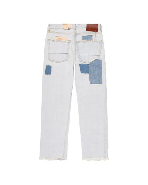 Fortela White 965 John Patchwork Five-Pocket Jeans
