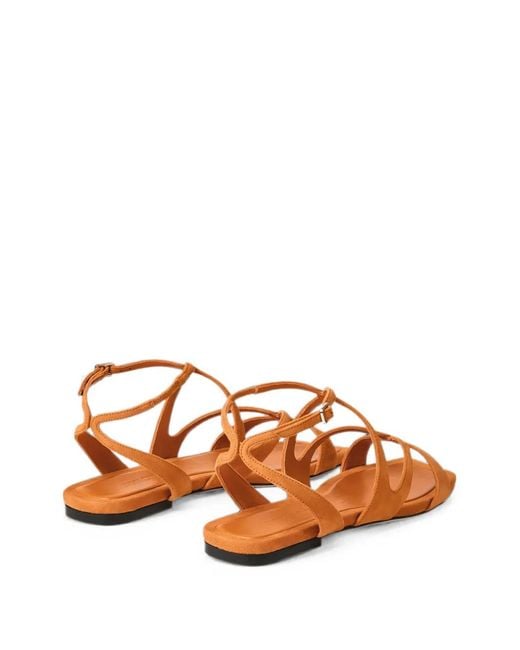 Jimmy Choo Brown Ayla Sunset Suede Flat Sandals