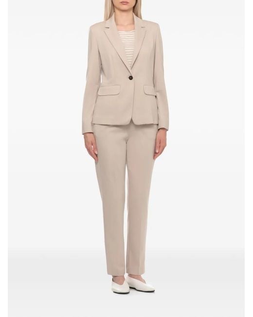 Emme White Veste Boutonnée À Revers Crantés