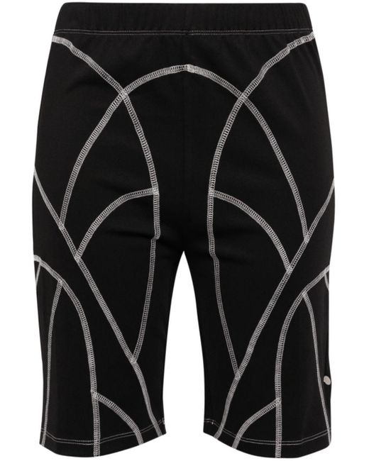 HELIOT EMIL Black Spadix Shorts mit sichtbarer Naht