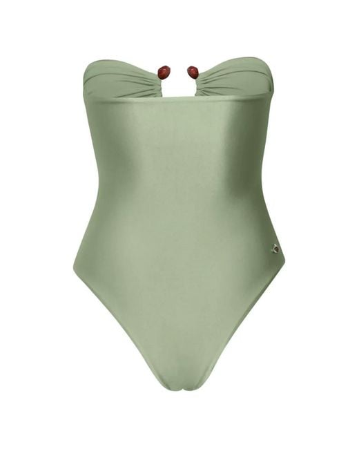 Baobab Green Tika Ring-Detail Cutout Swimsuit