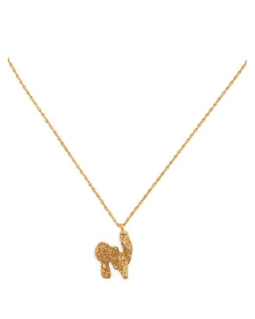 Loveness Lee Metallic N Alphabet Pendant Necklace