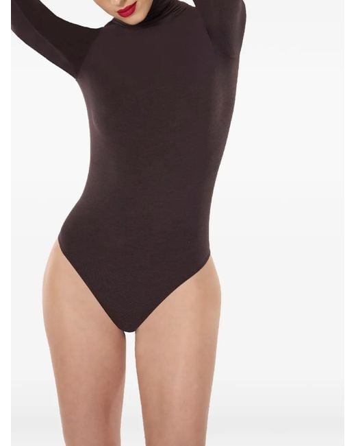 Wolford Purple Seamless High-Neck Bodysuit