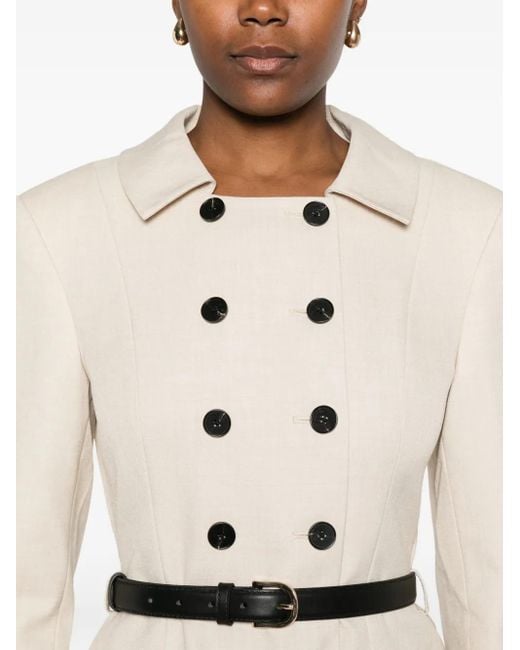 Self-Portrait White Double-Breasted Belted Jumpsuit