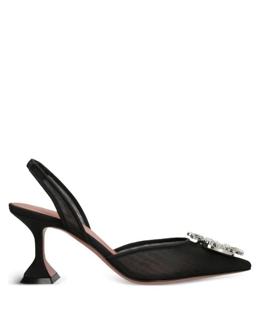 AMINA MUADDI Black Escarpins Begun 70 Mm À Bride Arrière