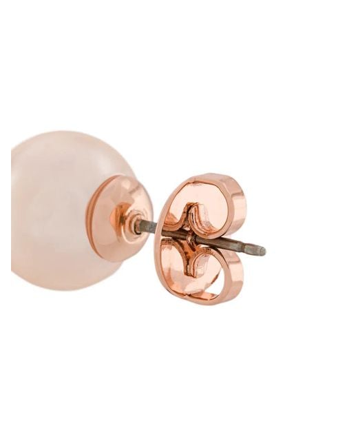 Tory Burch Pink Double-T Stud Earrings