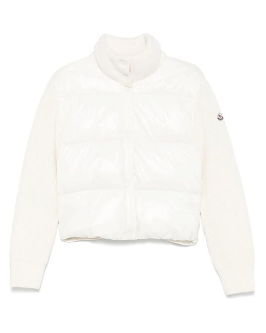 Moncler Jack Met Gebreide Vlakken in het White