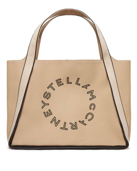 Stella McCartney Natural Logo-embroidered Canvas Tote Bag