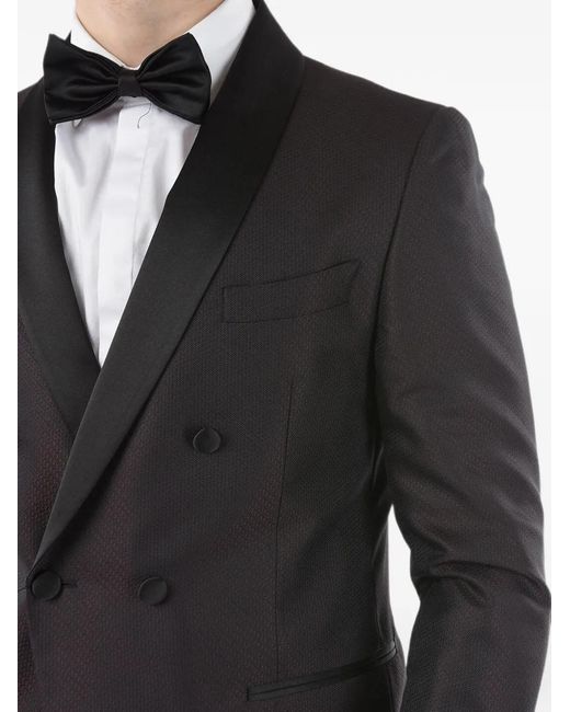 Corneliani Gray Double-Breasted Shawl-Collar Blazer for men
