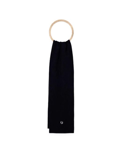 Fred Perry Blue Embroidered Scarf