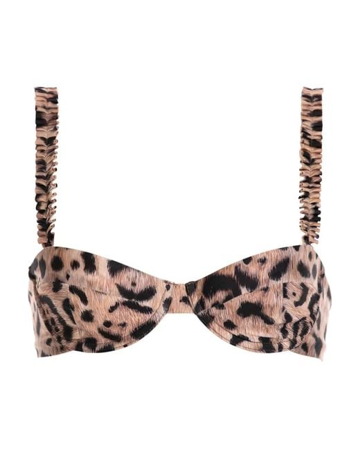 Agua Bendita Brown Leopard-Print Bikini Top