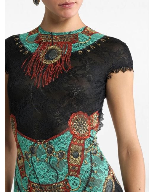 Etro Green Long Dress