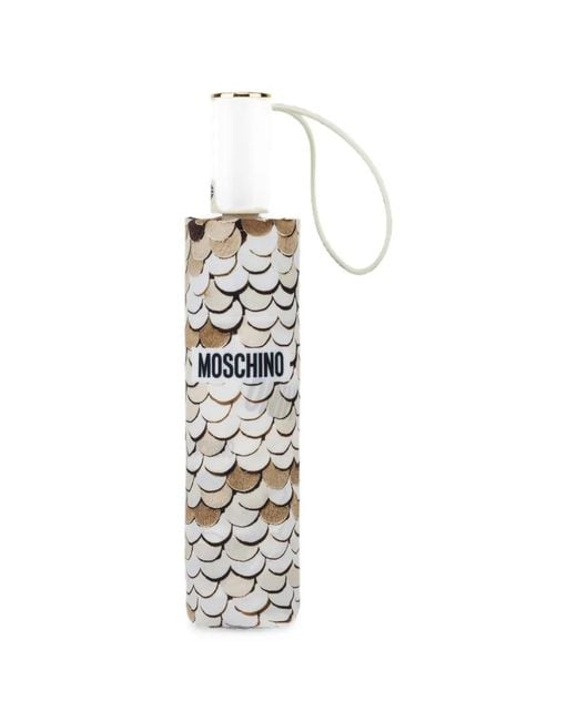Moschino White Sequin-Print Umbrella