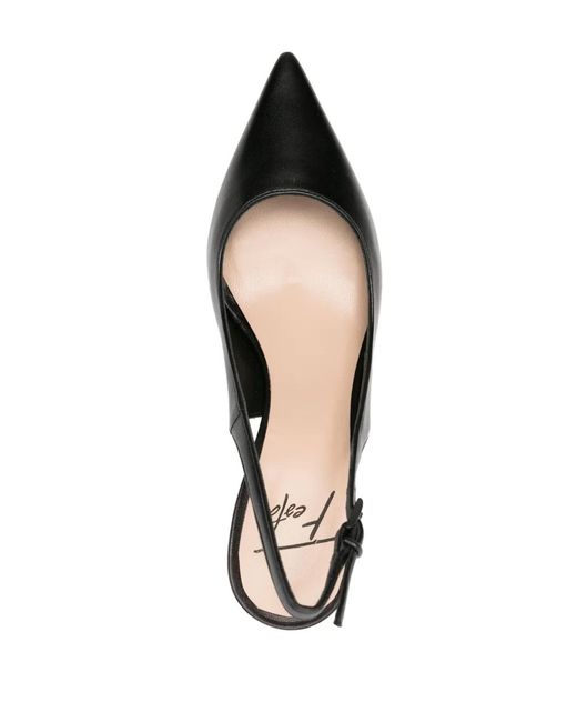 Roberto Festa Black 90Mm Frans Leather Slingback Pumps