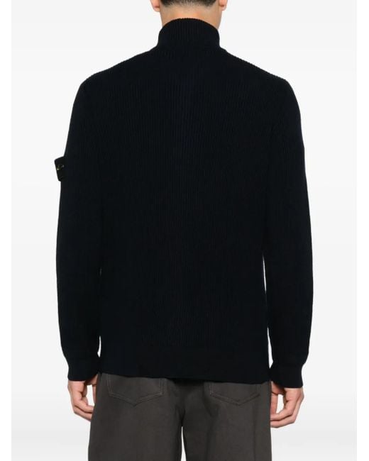 Stone Island Gerippter 5100006 Cardigan mit Reißverschluss in Black für Herren