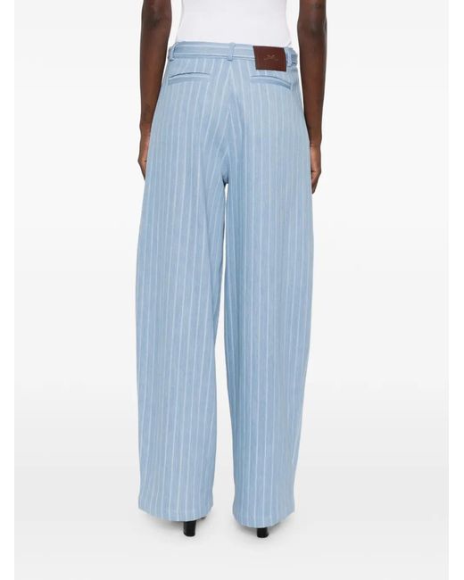 ROWEN ROSE Blue Wide-Leg Jeans
