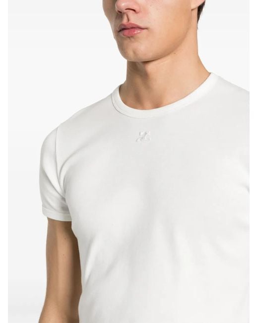 Courreges★ ロゴ パッチ クルーネック Tシャツ メンズ Courreges ロゴ Tシャツ ホワイト | Lyst