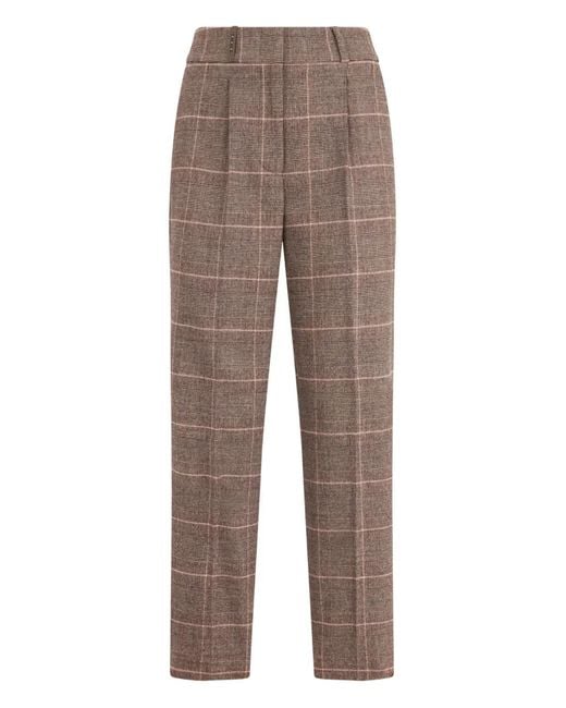 Peserico Brown Checkered Trousers