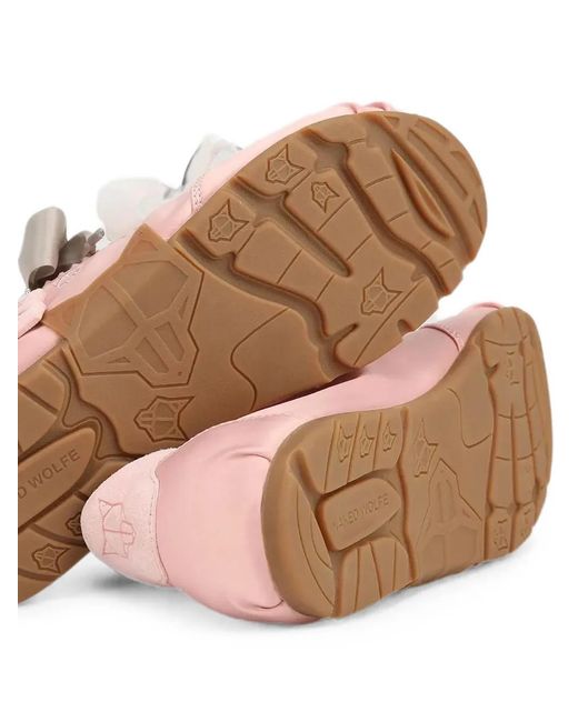 Naked Wolfe Pink Bow-Embellished Satin Sneakers