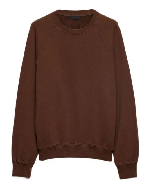 Prada Pullover mit Logo-Patch in Brown für Herren