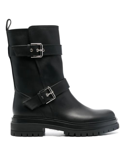 Gianvito Rossi Black Amphibian Buckle Ankle Boots