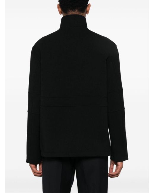Jil Sander Black Piqué-weave Wool-blend Jacket for men