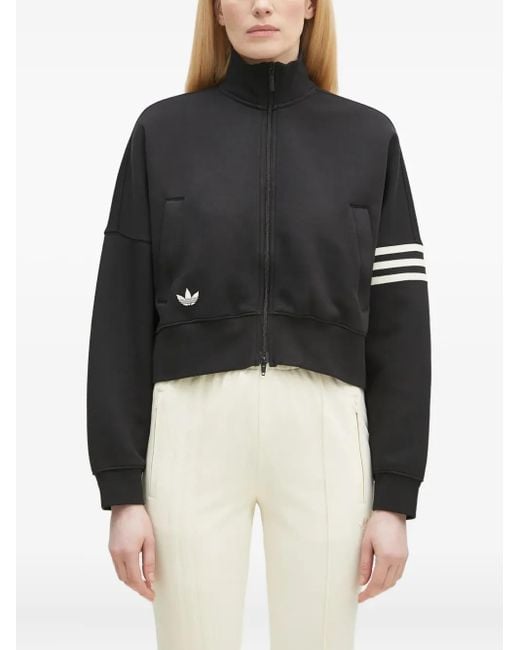 Adidas Black Neuclassics 3-Stripe Zip-Up Sweatshirt