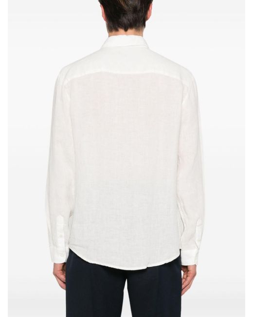 A.P.C. White Cassel Logo-embroidered Shirt for men
