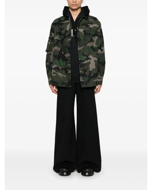 Valentino Garavani Green Camouflage-Pattern Jacket for men