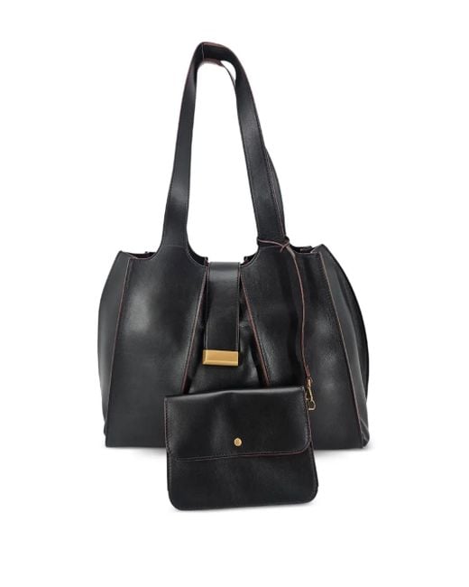Roberto Festa Black Emeralda Leather Shoulder Bag