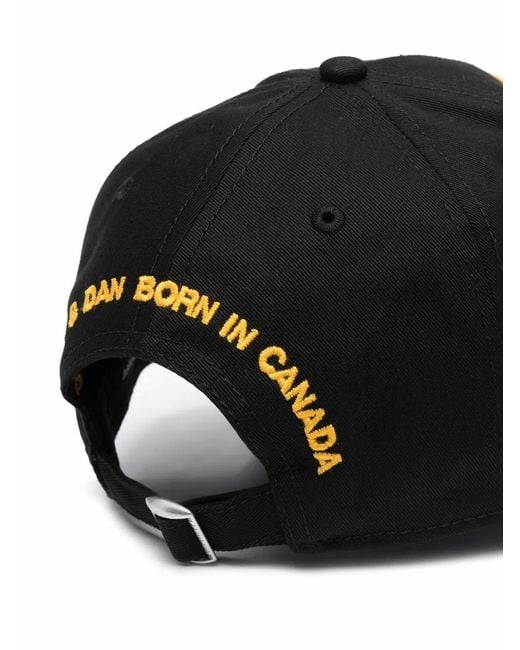 DSquared² Black Logo-Patch Cap
