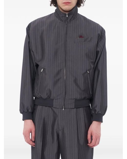 Magliano Gray X 247 Coach Tracksuit Pinstripe-Pattern Jacket