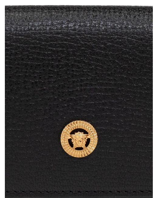 Versace Black Medusa Biggie Tri-Fold Wallet for men