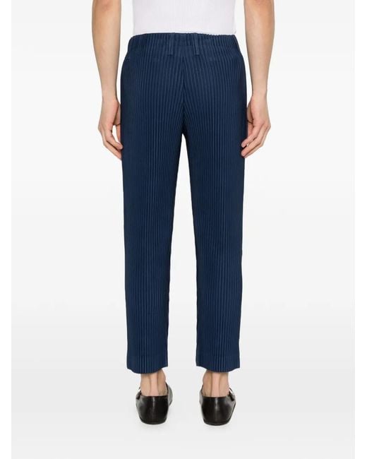 Homme Plissé Issey Miyake Blue Pleated Trousers for men