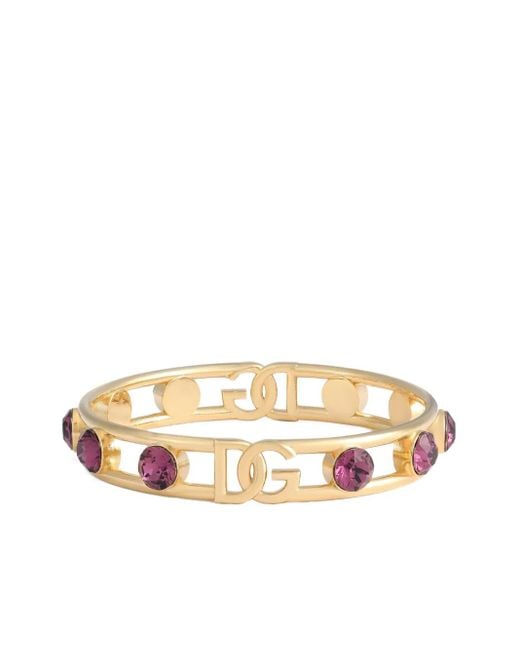 Dolce & Gabbana Metallic Armband Mit Logo-Schild