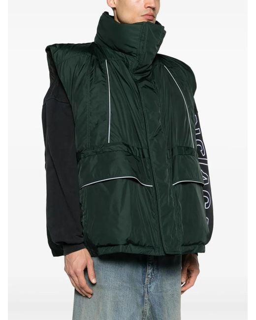 Balenciaga Green Logo-Print Gilet