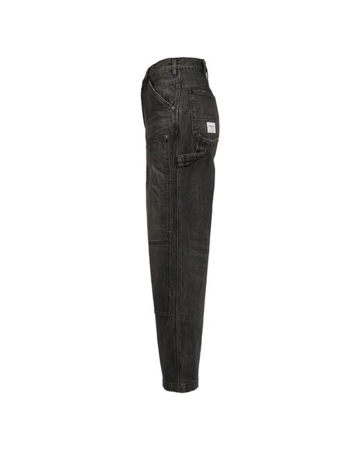 DAIRIKU Black Washed Double-Knee Jeans for men