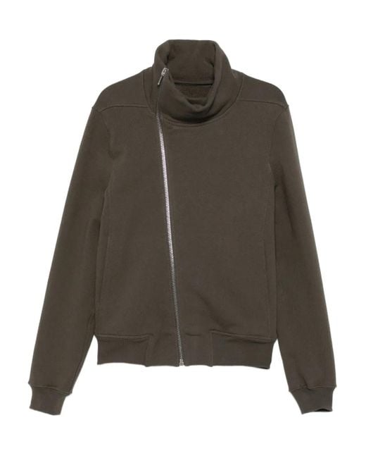 Rick Owens Green High-Neck Zip-Front Jacket for men