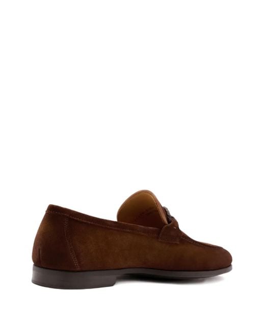 Magnanni Shoes Brown Suede Loafers for men