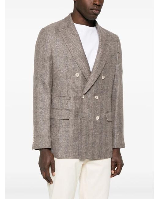 Brunello Cucinelli Brown Suit Type Jacket Clothing for men
