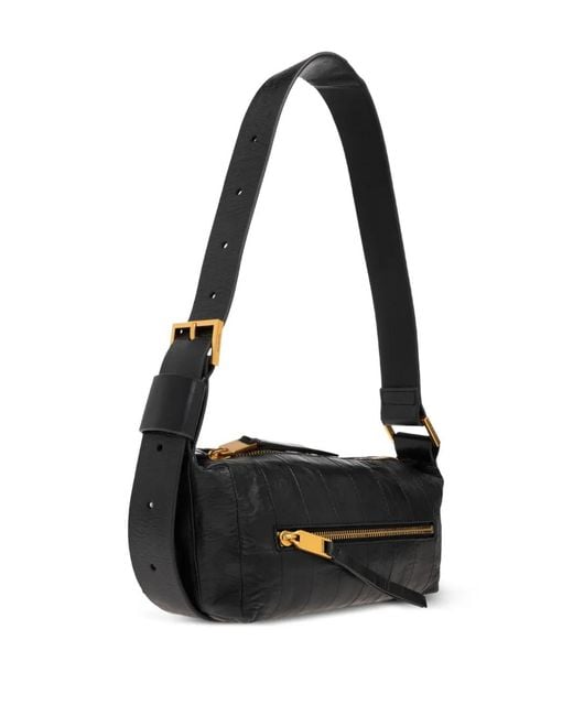 AllSaints Black Vega Zipped Shoulder Bag