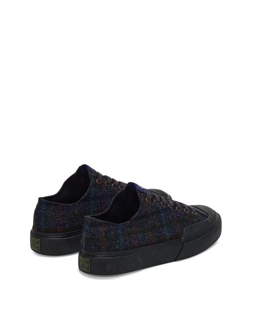 Superga Black Wool Patchwork Sneakers for men