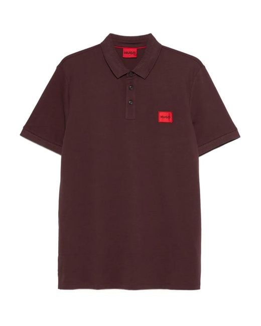 HUGO Red Logo-Patch Polo Shirt for men